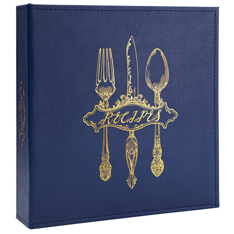 COFICE Recetario con anillas azul marino frente, ideal para organizar tus recetas