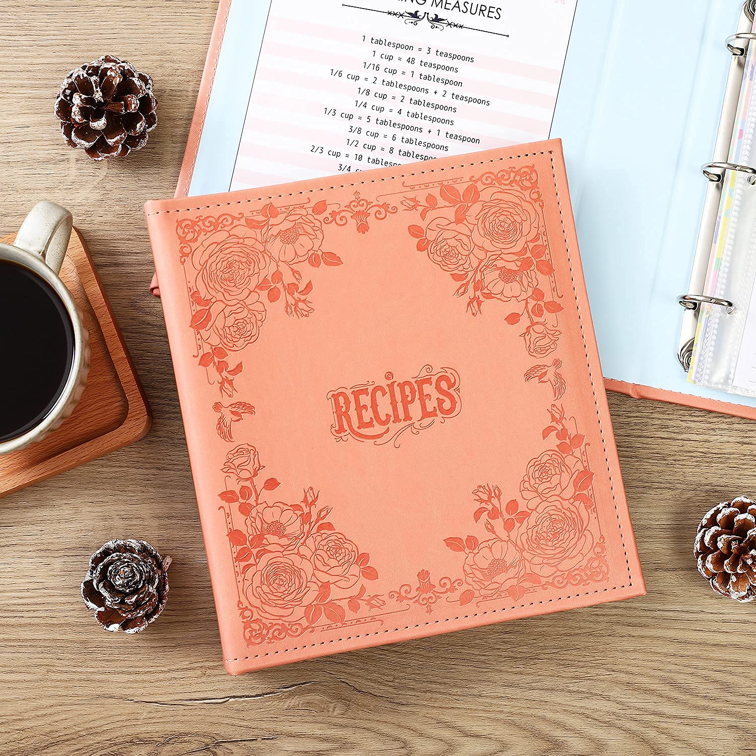COFICE Recetario: dimensiones 8.5x9.5 pulgadas para un cuaderno cómodo.