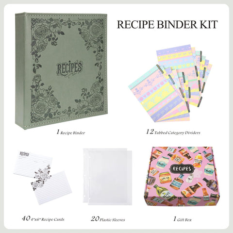 COFICE libro de recetas: espacio para 40 fichas 4x6, fácil de ordenar.