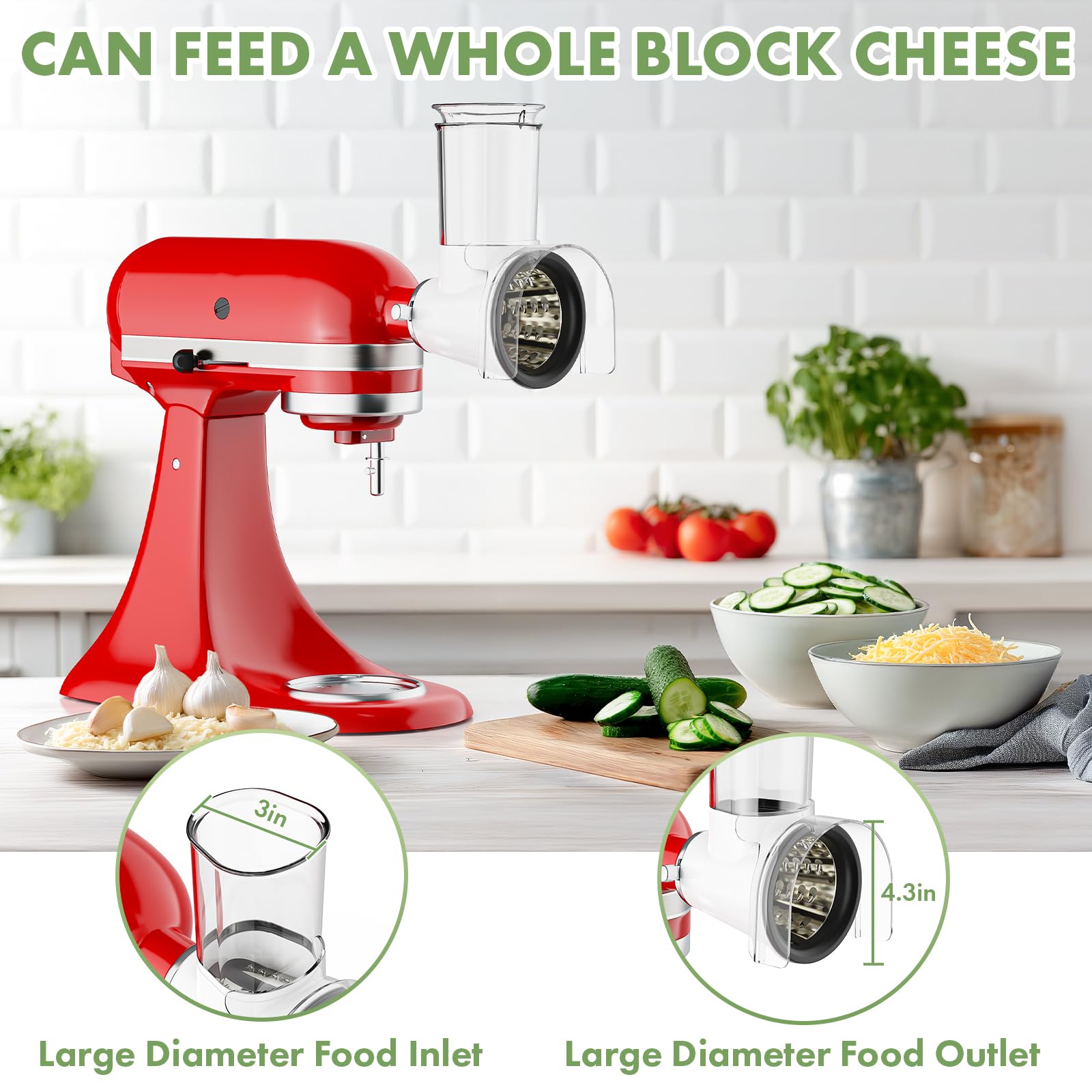 Cofun compatible con KitchenAid y Cuisinart SM-50 para mayor versatilidad.