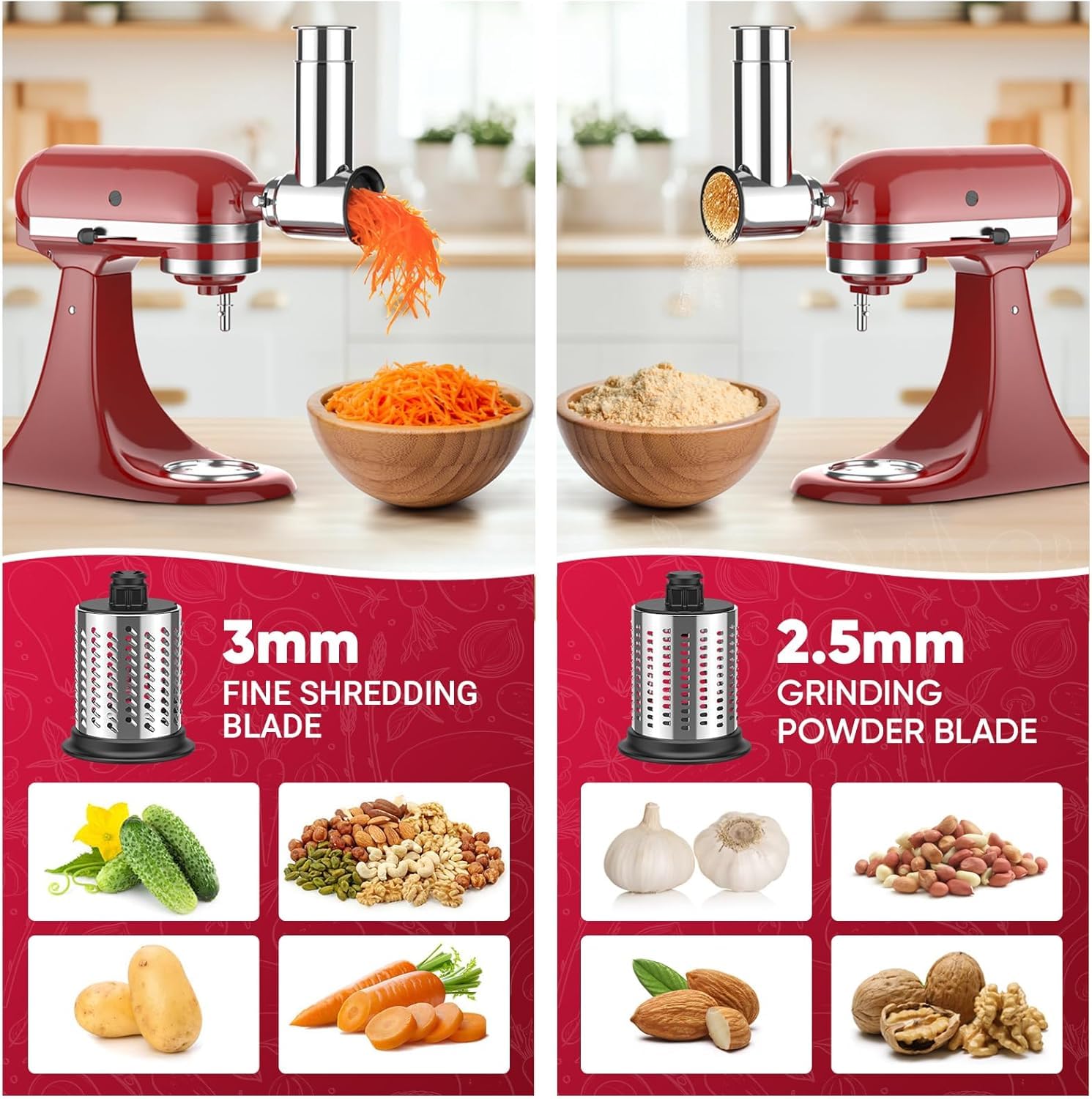 Cofun accesorio compatible con KitchenAid y Cuisinart para múltiples preparaciones.
