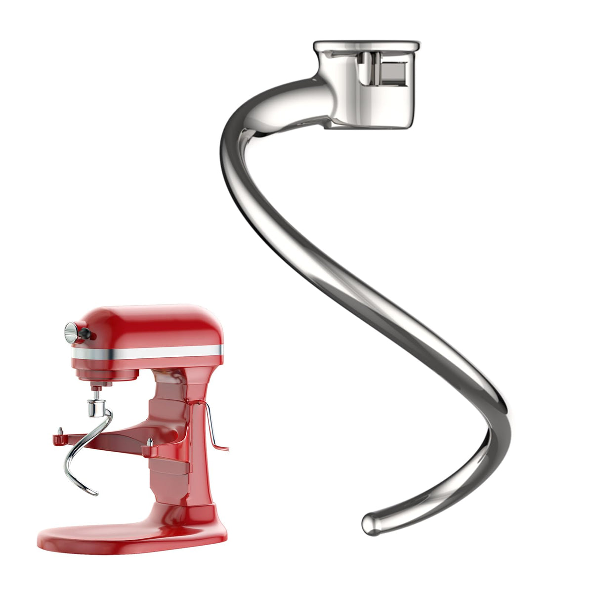Gancho espiral Cofun para KitchenAid 5Plus y 6QT, mejora la masa para pan y pizza.