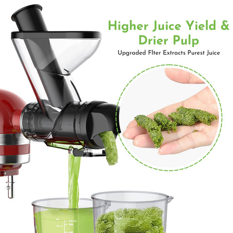 Cofun Juicer con boca doble: alimentación amplia para ahorrar tiempo al preparar jugos.