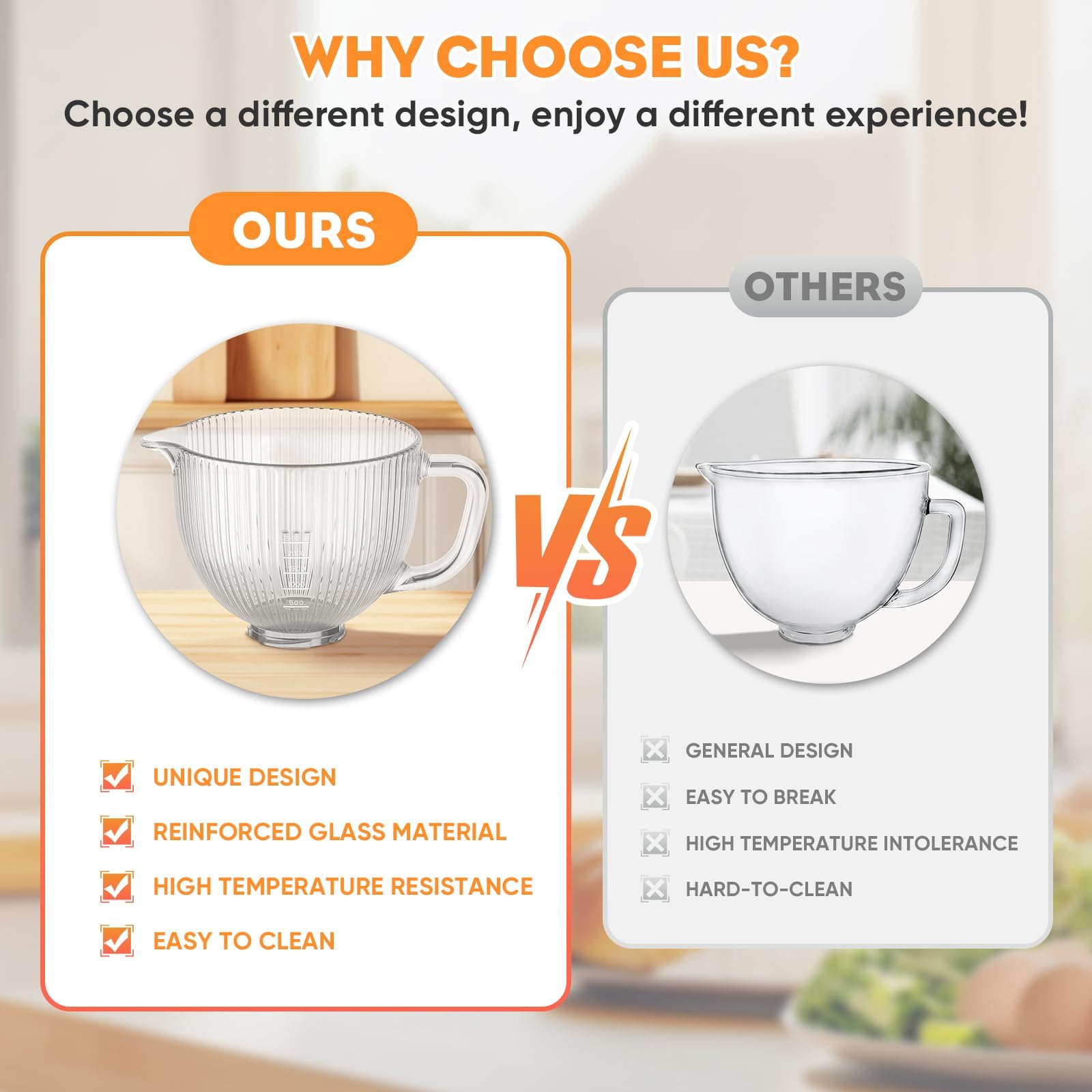 Manija ergonómica Cofun para mover el tazón con comodidad.