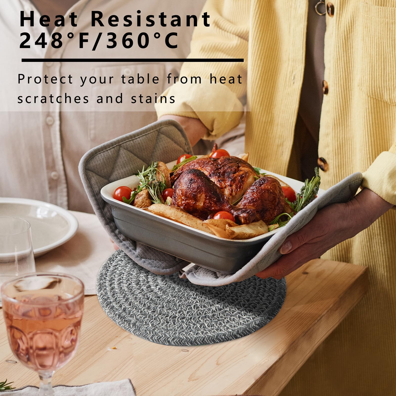 Coga uso diario en cocina y mesa para proteger superficies
