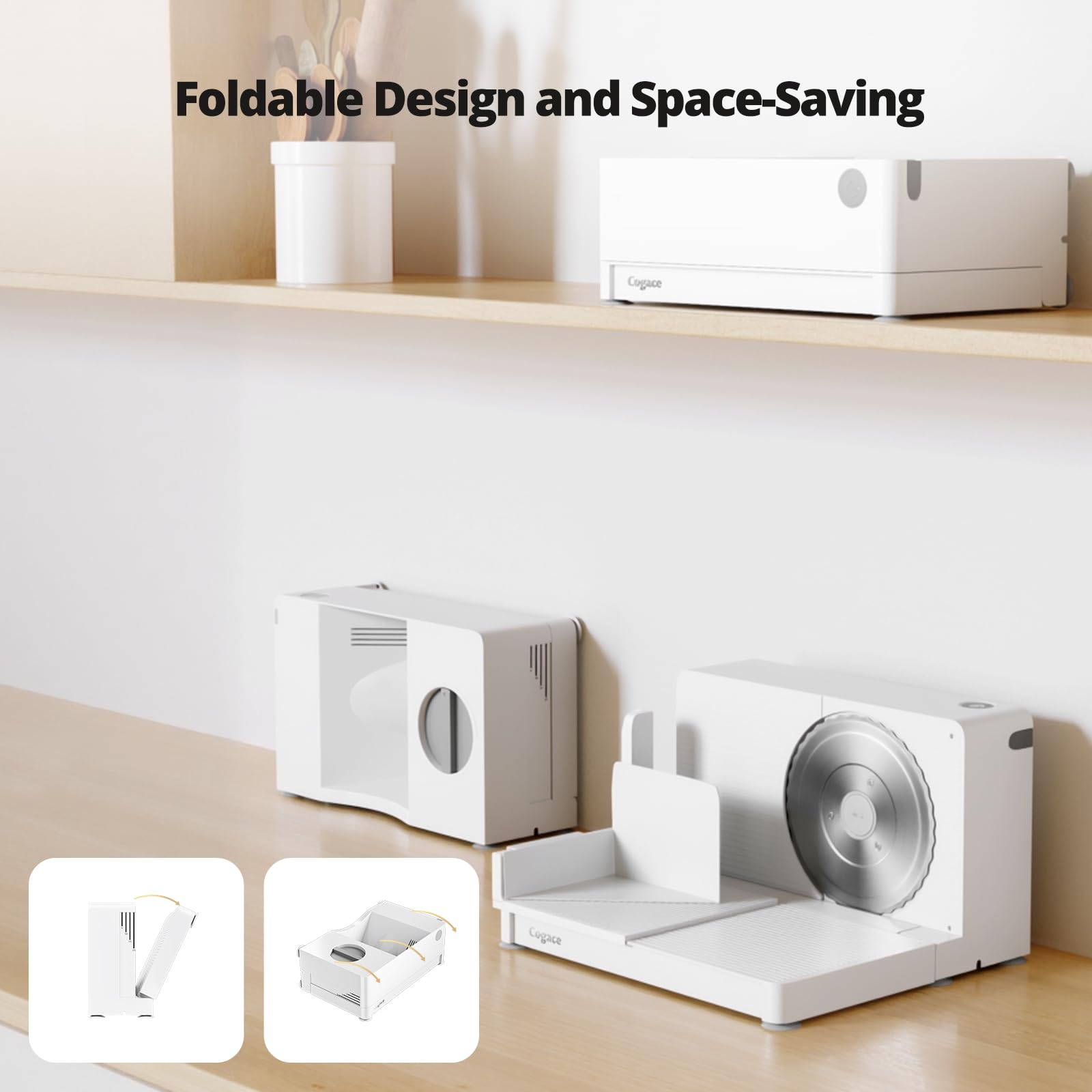 Cogace diseño compacto y plegable para almacenar en espacios pequeños.