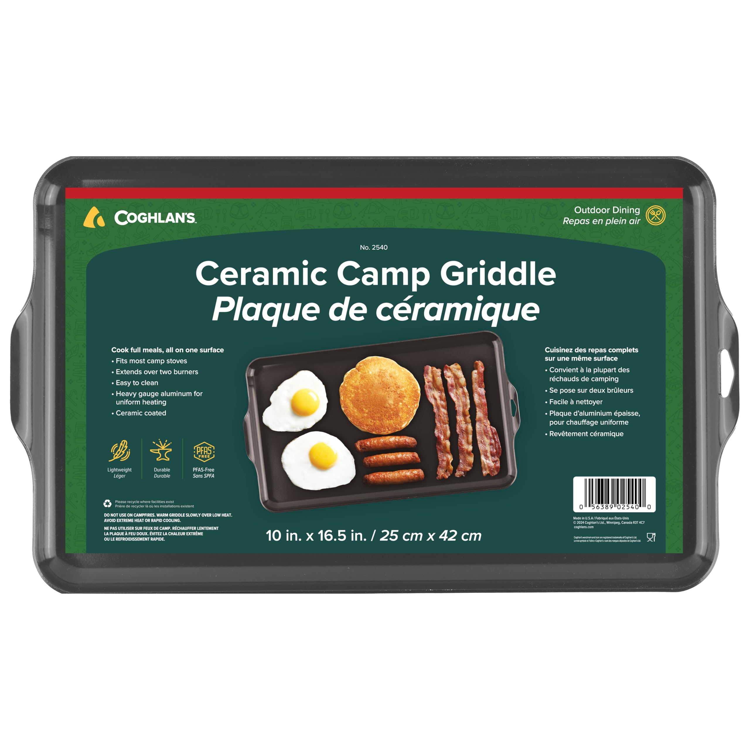 Coghlan's Camp Griddle con superficie cerámica antiadherente para cocinar sin que se pegue