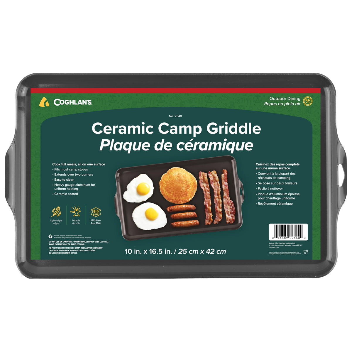 Coghlan's Camp Griddle con superficie cerámica antiadherente para cocinar sin que se pegue