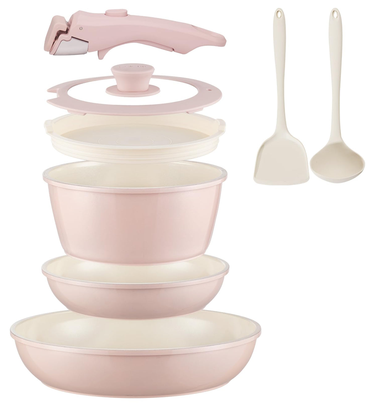 Coicur juego de ollas y sartenes cerámicas con asa desmontable para mayor flexibilidad en la cocina