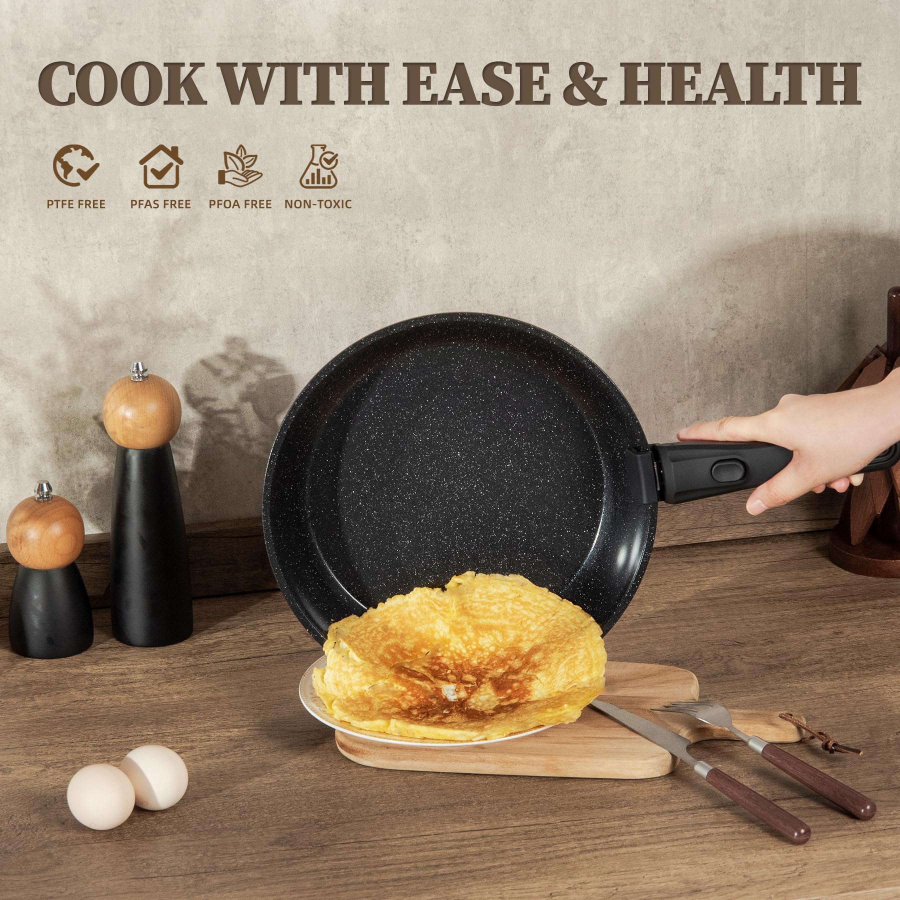 Coicur mango desmontable facilita transferencias seguras entre cocina, horno y mesa.