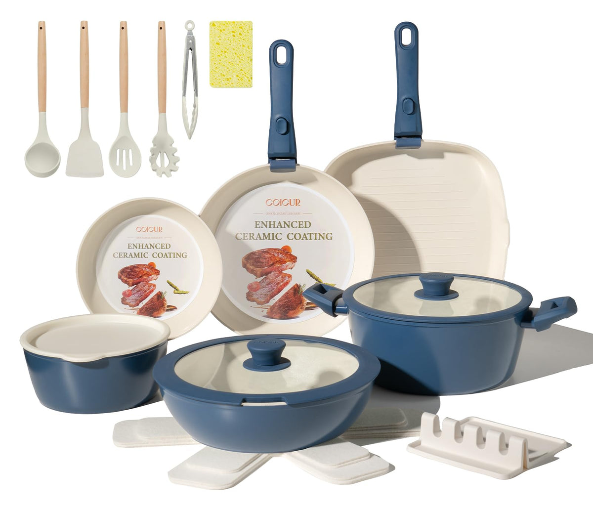 Conjunto Coicur: set cerámico antiadherente para cocción saludable.