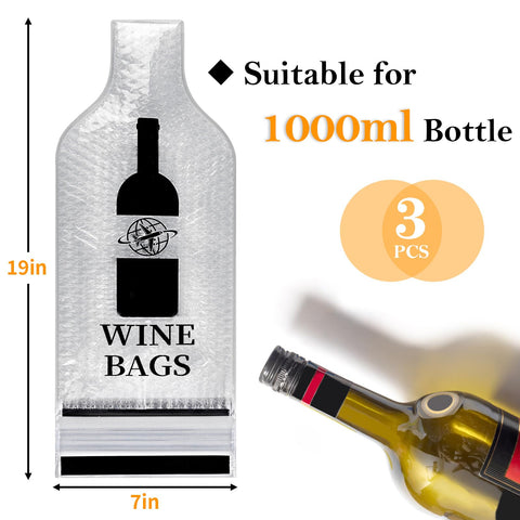 Bolsas COIDEA para vino con cierre triple, evita fugas durante el viaje.