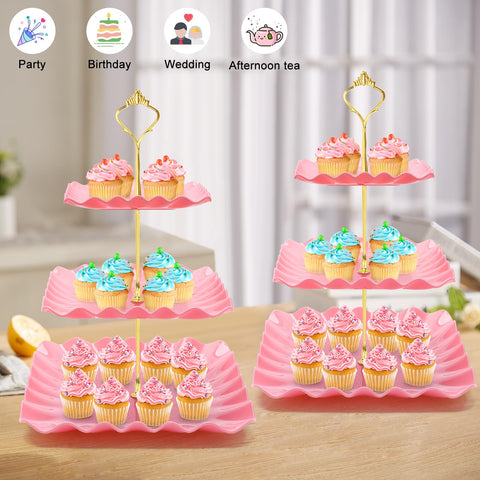 Coitak ensamble fácil rosa, monta rápido tartas y dulces para la fiesta.