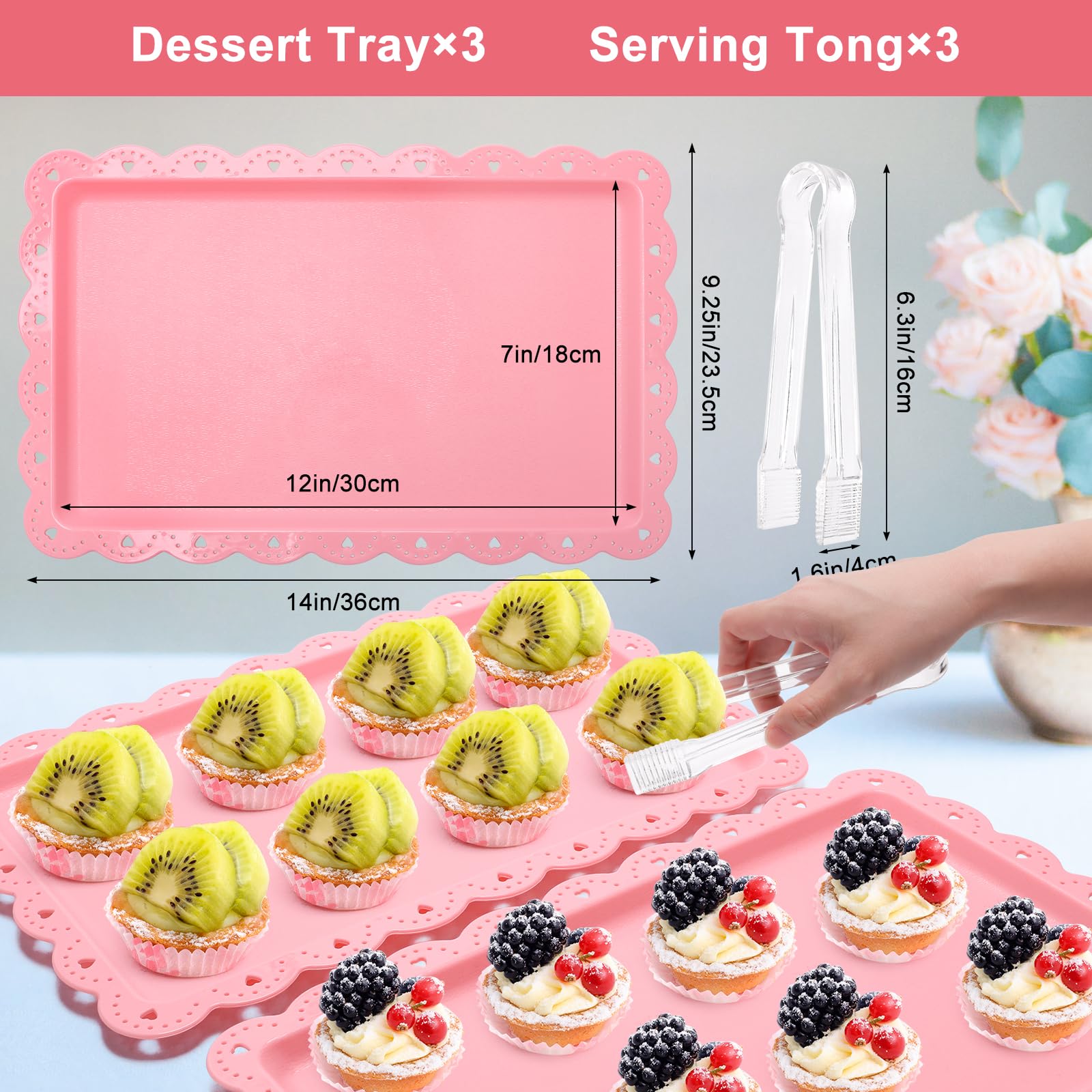 Coitak tenedores para servir rosa, prácticos para ensaladas y postres.