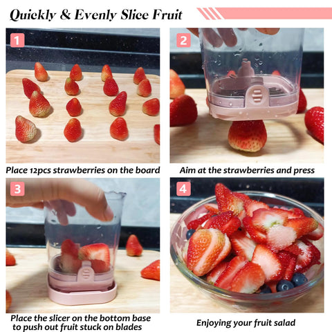 COKSDUPID cortador multiusos para varios frutos, rápido y ordenado.