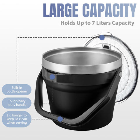 COKTIK capacidad 7L para bebidas, ideal para grandes reuniones.
