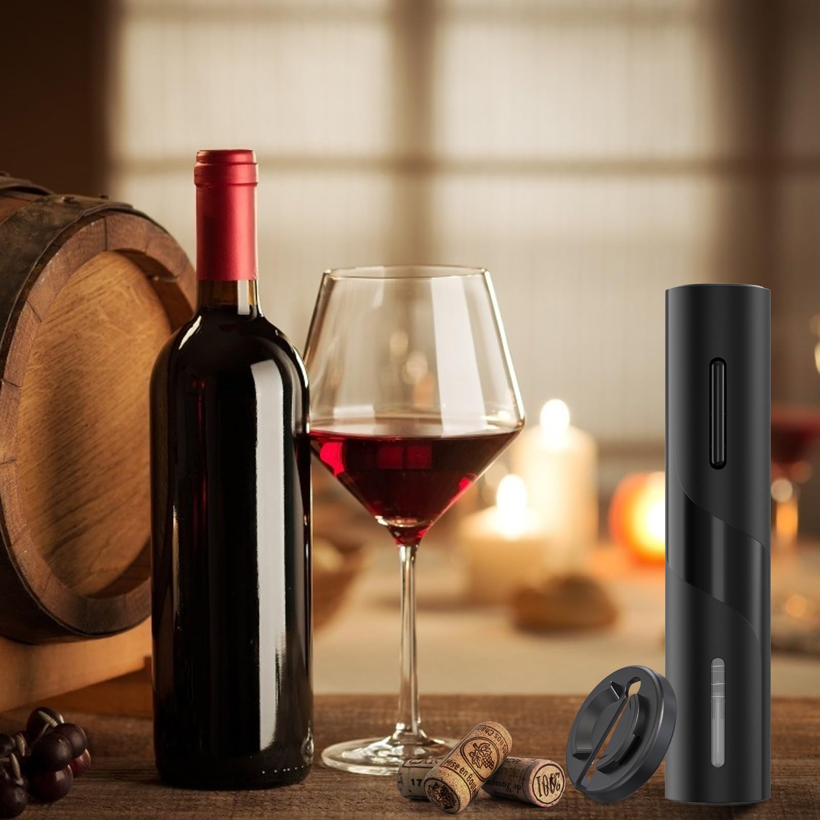 COKUNST abridor-vino eléctrico ideal para uso doméstico en cocina o mesa.