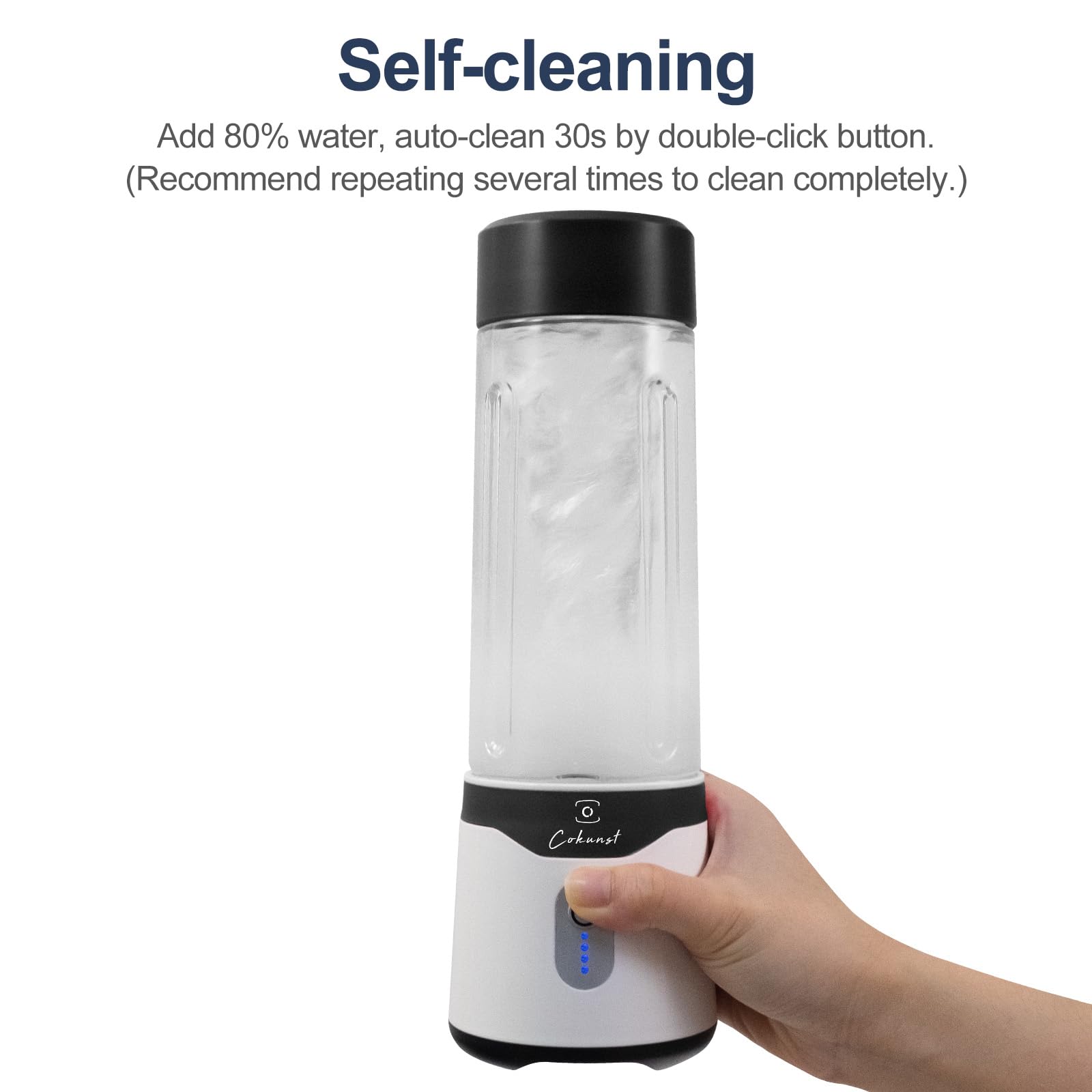 Limpieza automática al enjuagar con agua con doble clic.