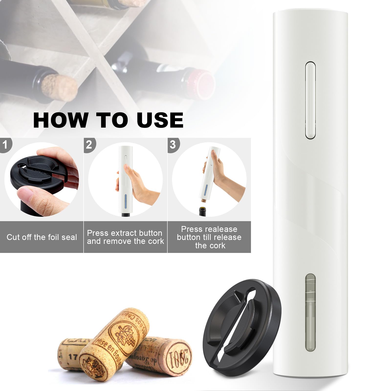 COKUNST remoción de corcho rápida, sin esfuerzo y eficiente.