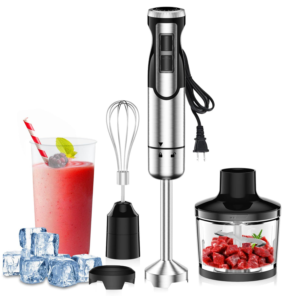 Colarlemo licuadora inmersiva 1800W para batidos cremosos y hielo picado