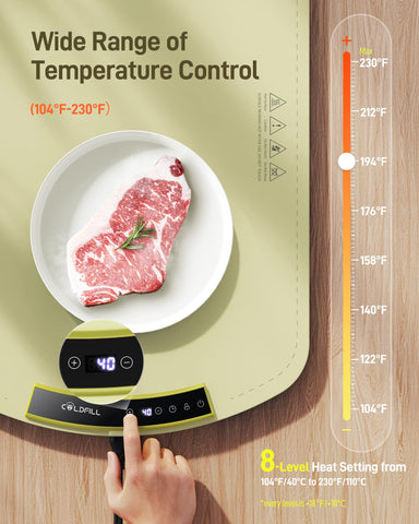 COLDFILL control de 8 niveles de temperatura para mantener caliente.