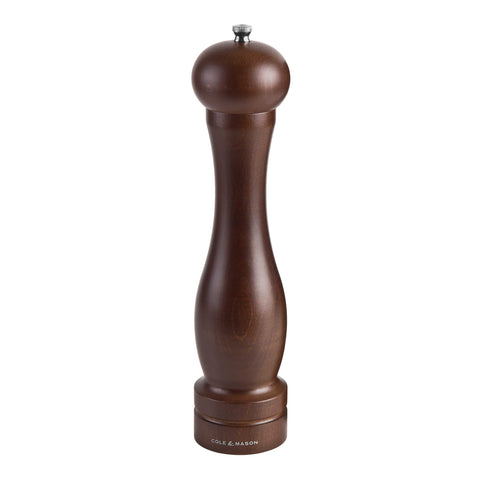 Cole & Mason Forest Capstan, detalle frontal del molinillo, para molienda precisa de pimienta.