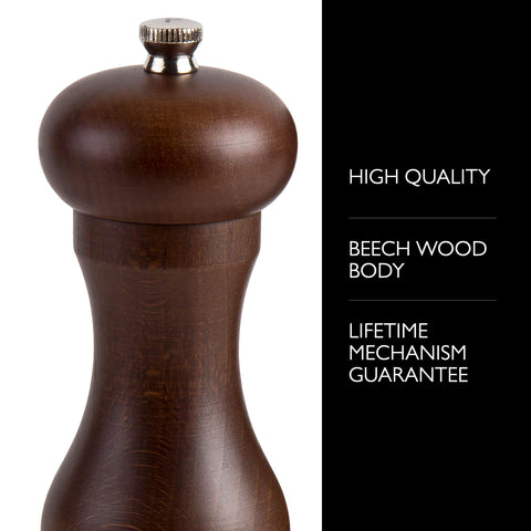 Cole & Mason Capstan, vista lateral, equilibrio y peso para molienda estable