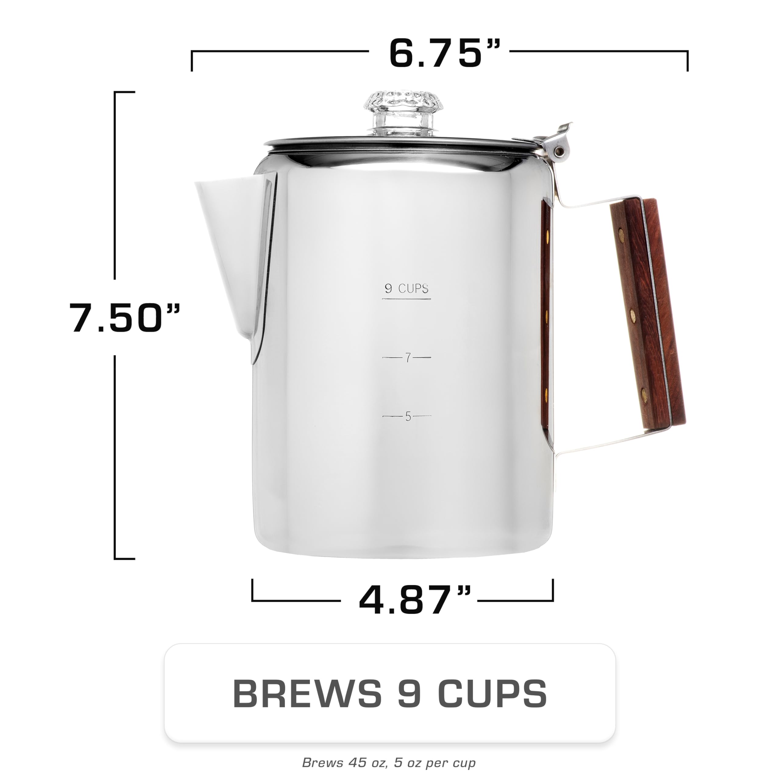 COLETTI Bozeman Percolator: diseño resistente adecuado para campamento y cocina.