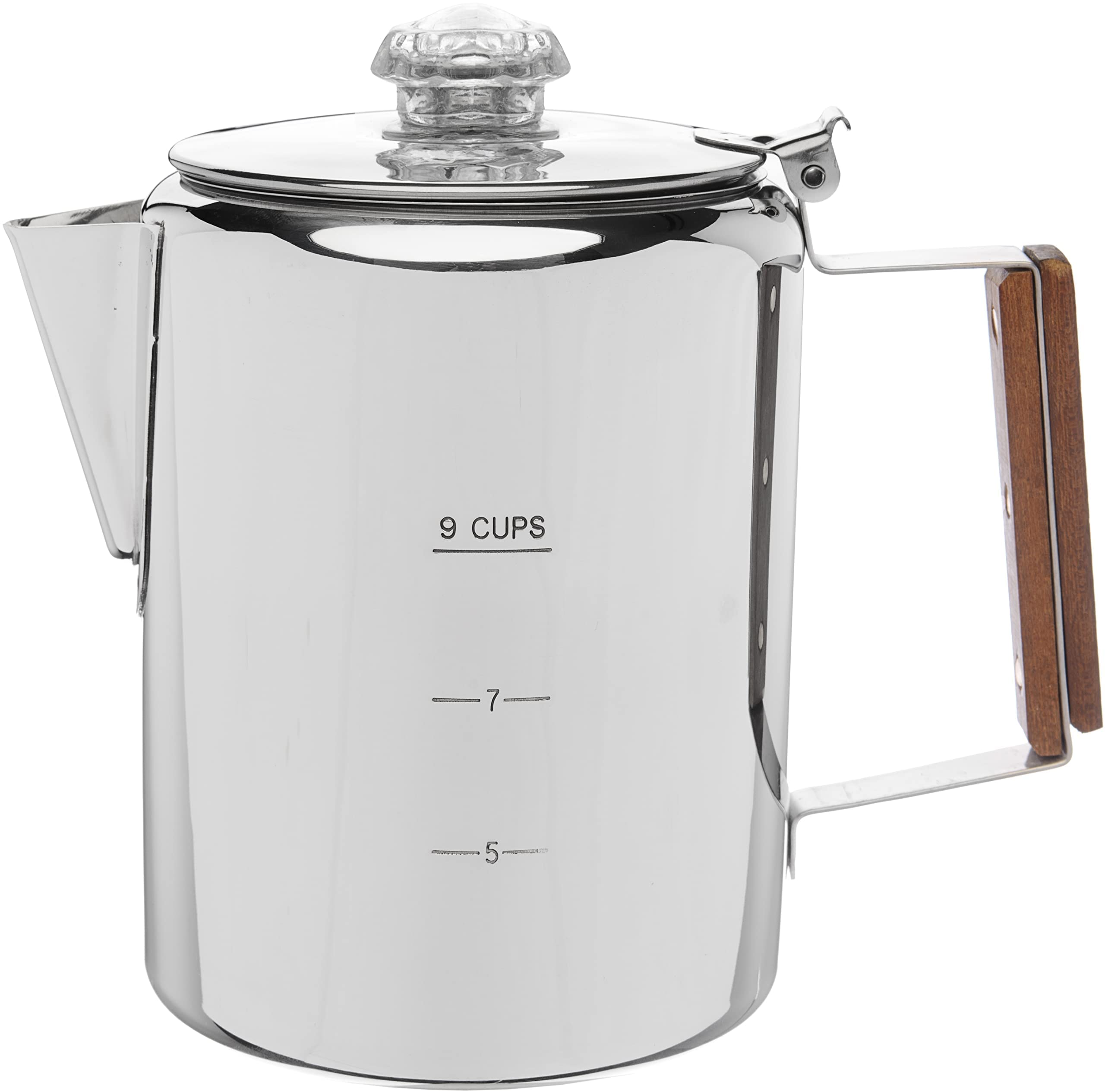 COLETTI Bozeman Percolator: vista superior de vidrio para monitorizar la extracción del café.