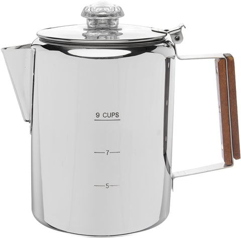 COLETTI Bozeman Percolator: vista superior de vidrio para monitorizar la extracción del café.