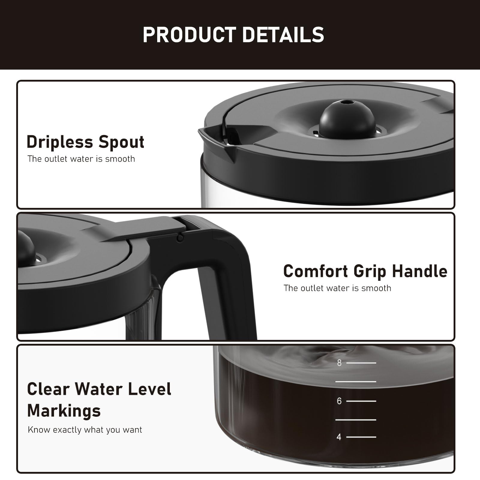 Colidier vidrio borosilicato libre de BPA para café caliente