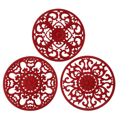 Colinda trivet de silicona gruesa en color merlot protege superficies del calor.
