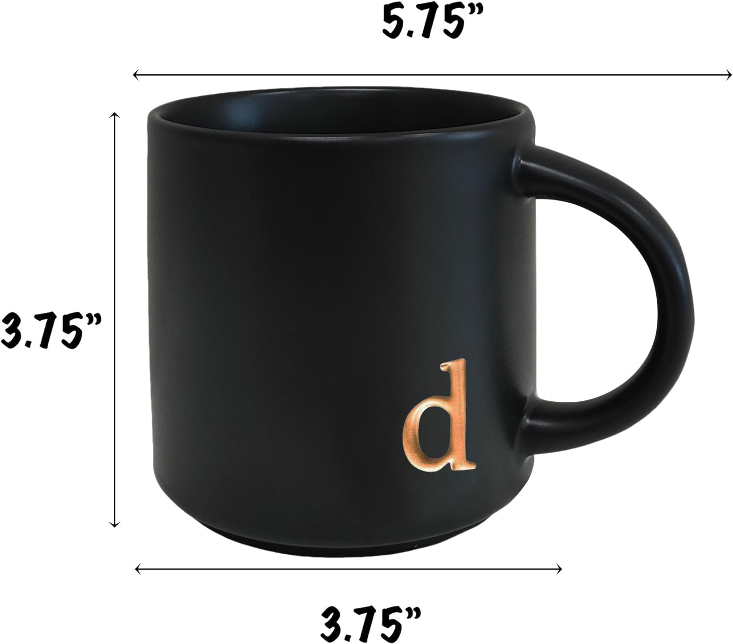 COLLECTIVE HOME: diseño alfabeto dorado en taza, ideal para té por la tarde.