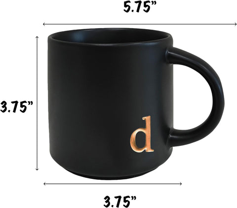 COLLECTIVE HOME: diseño alfabeto dorado en taza, ideal para té por la tarde.