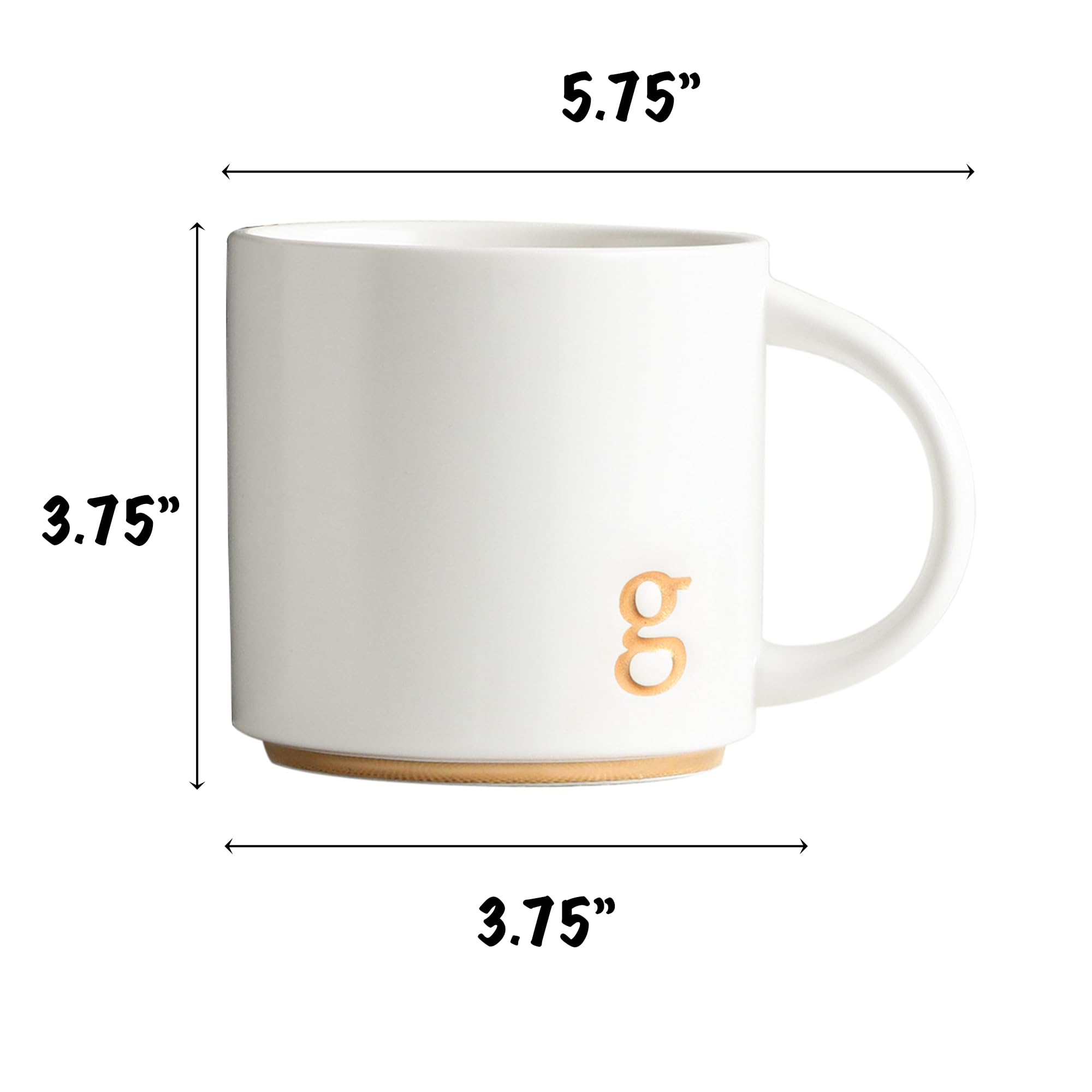 COLLECTIVE HOME Taza cerámica inicial dorada para té diario