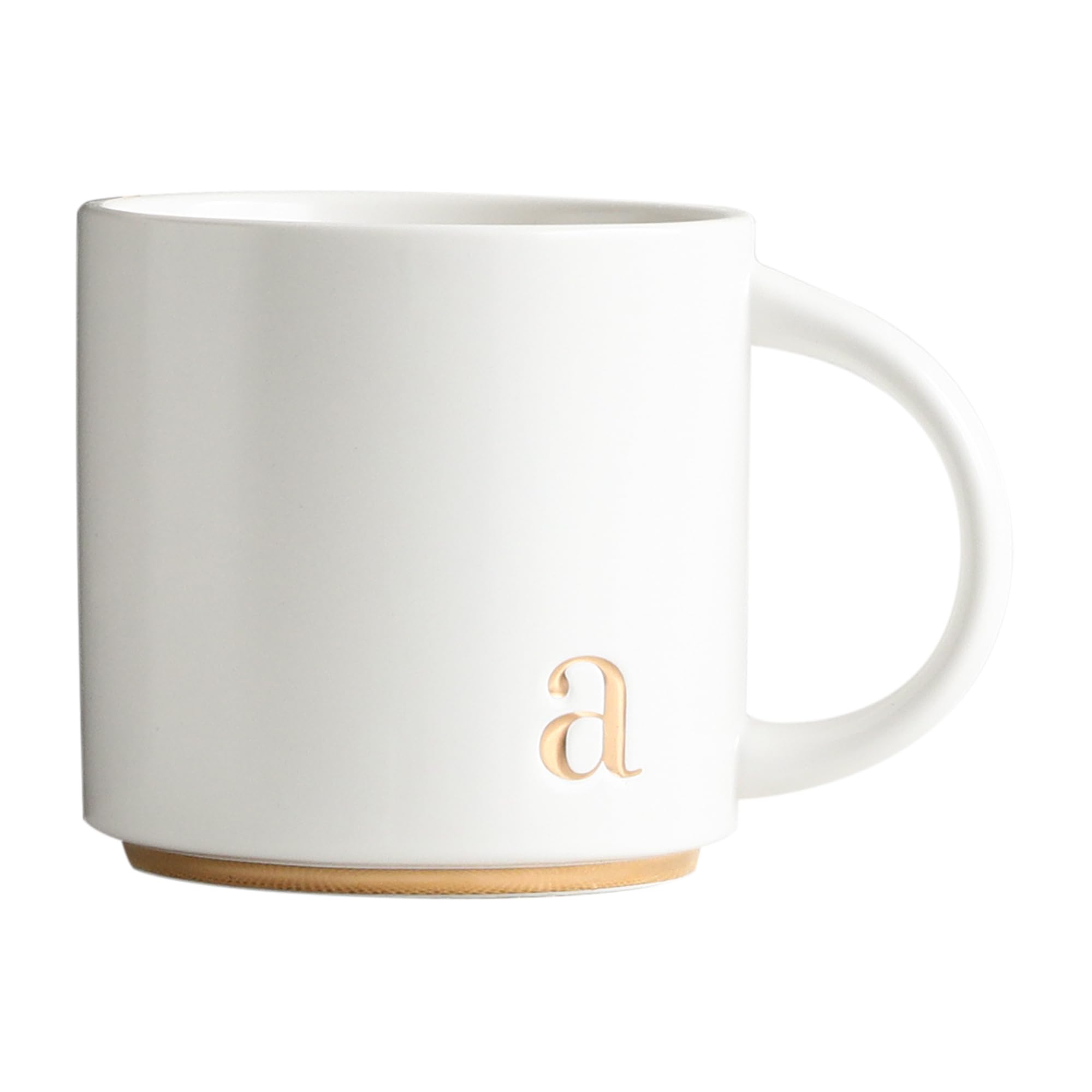 COLLECTIVE HOME taza monograma 15 onzas con acabado brillante para regalo elegante.