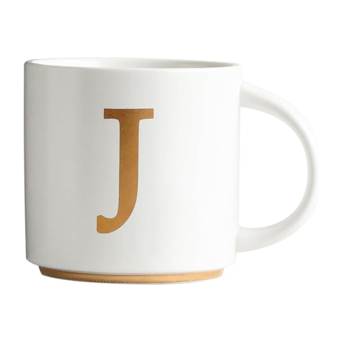 COLLECTIVE HOME Taza monograma dorado 15 oz para café matutino.