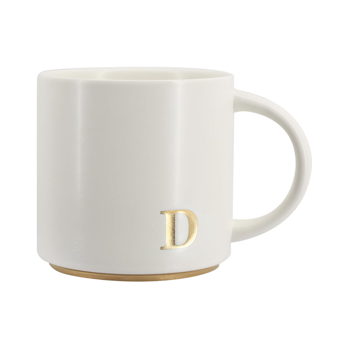 COLLECTIVE HOME taza monograma oro 15oz, ideal para empezar el día con estilo.