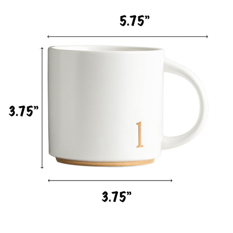 COLLECTIVE HOME tazas ceramicas alfabeto dorado elegante para te o cafe diario
