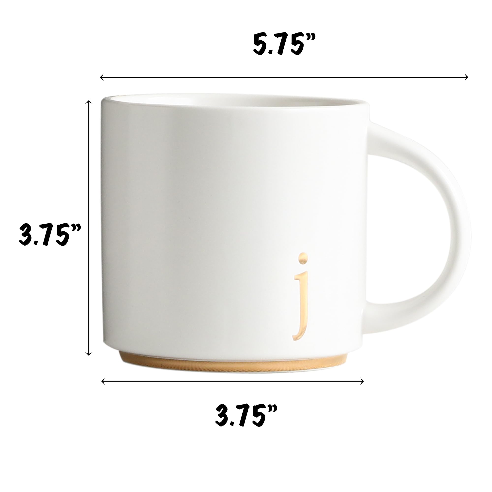 COLLECTIVE HOME Alfabetos en oro, diseño elegante para café, té o chocolate caliente.