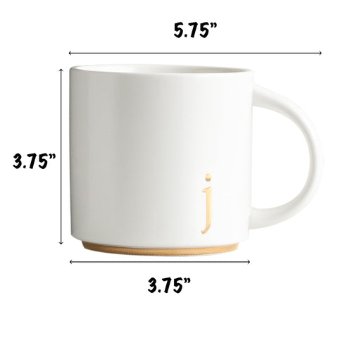 COLLECTIVE HOME Alfabetos en oro, diseño elegante para café, té o chocolate caliente.