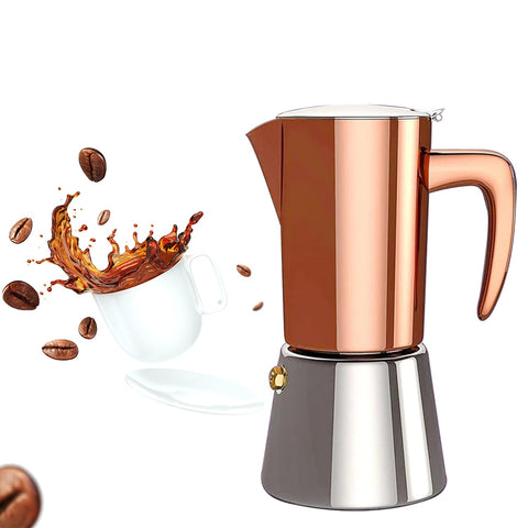 Collgene cafetera moka 6 tazas en acero inoxidable para uso diario