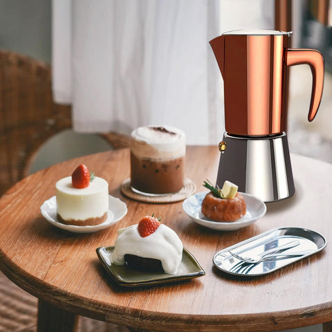 Collgene moka 6 tazas color marrón con acabado elegante