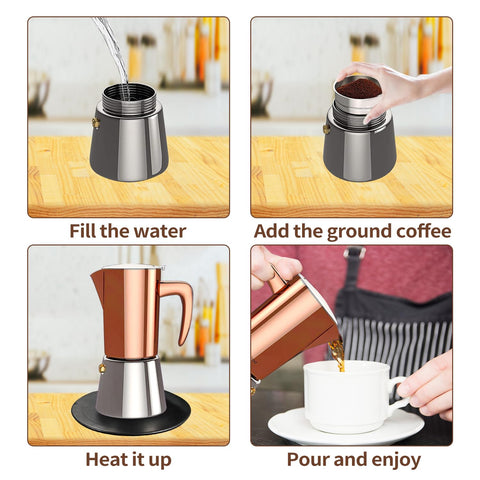 Collgene moka 6 tazas, proceso de ensamblaje fácil y rápido