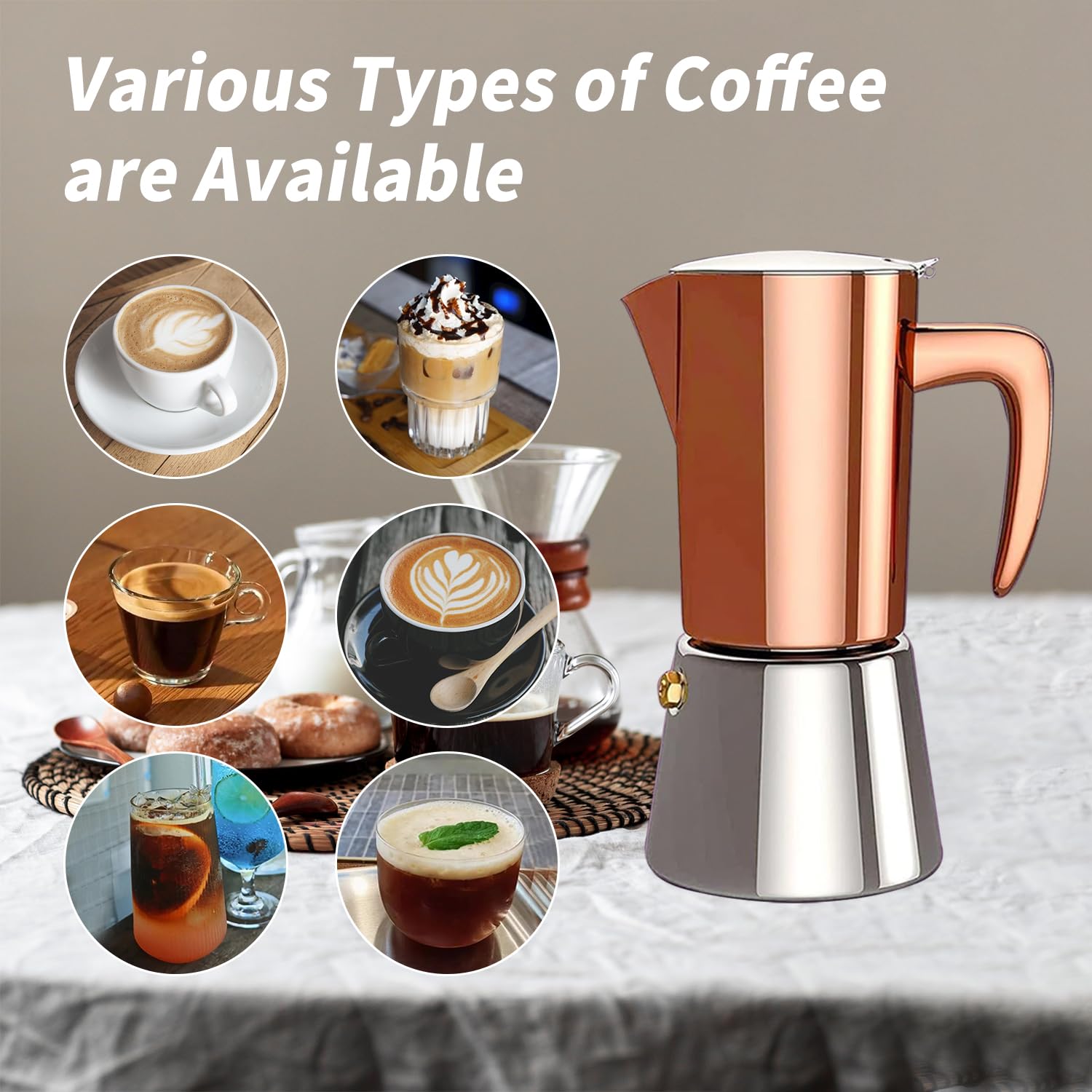 Collgene moka 6 tazas compatible con inducción y gas
