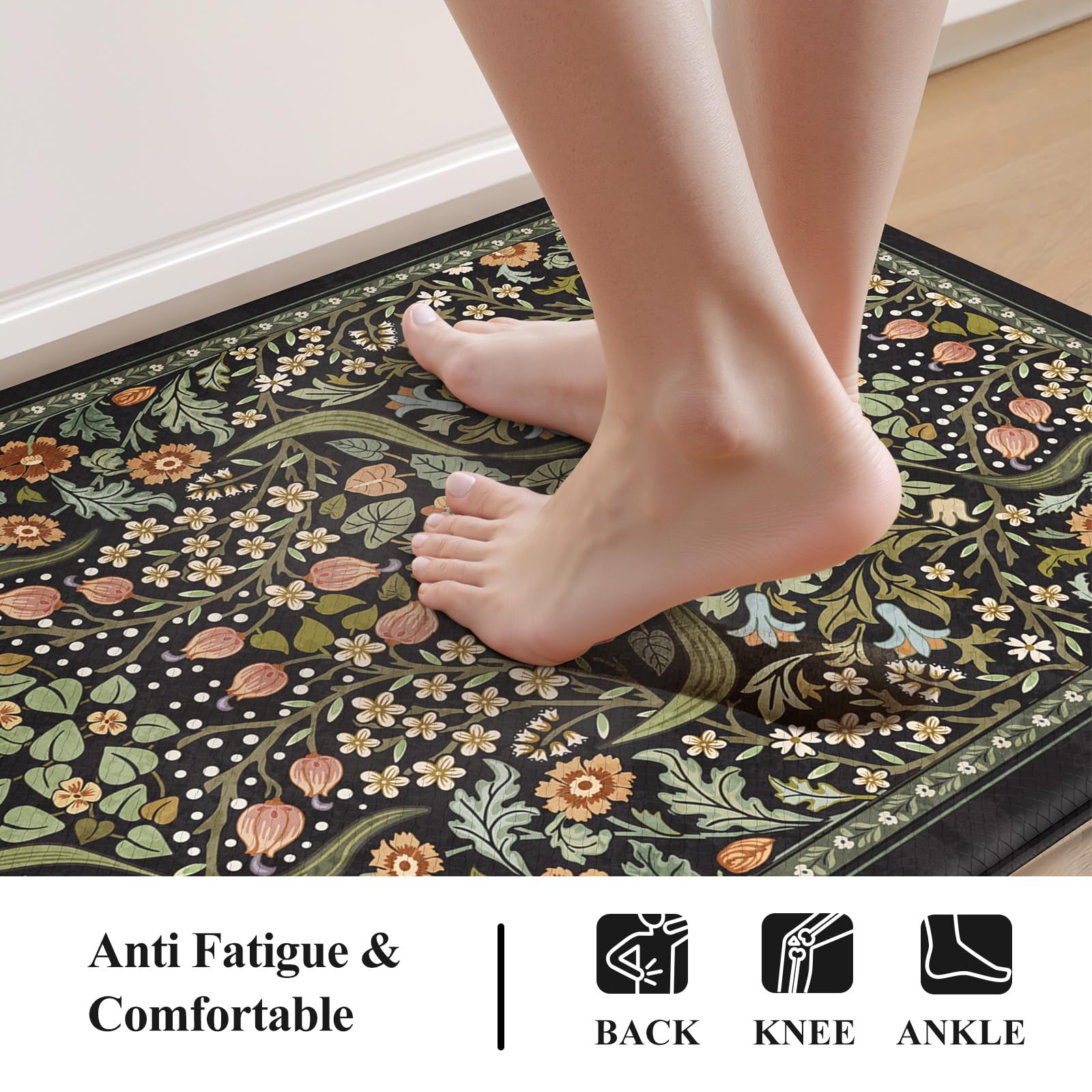Collive alfombra de cocina acolchado 0,47 pulgadas para mayor comodidad