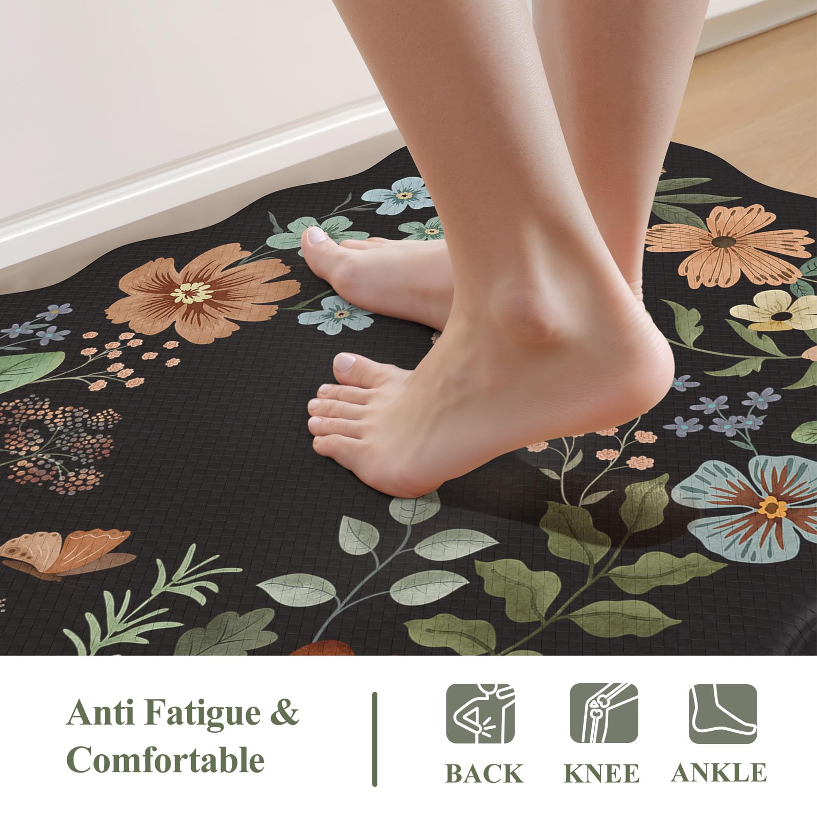 Alfombra Collive anti-fatiga, acolchado para pies y espalda en la cocina.