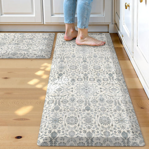 Alfombra Collive para cocina, boho floral, juego de dos, comodidad al levantarte y cocinar.