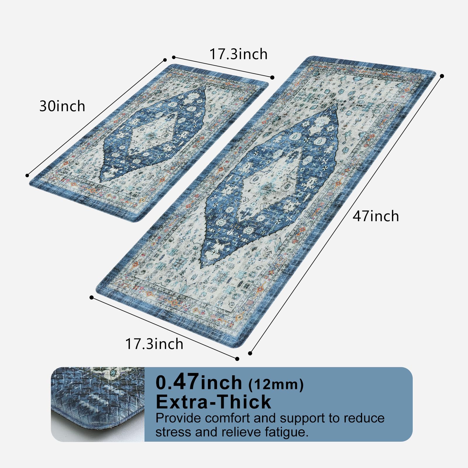 Collive alfombra cocina boho: resistente a salpicaduras y fácil limpieza para uso diario.