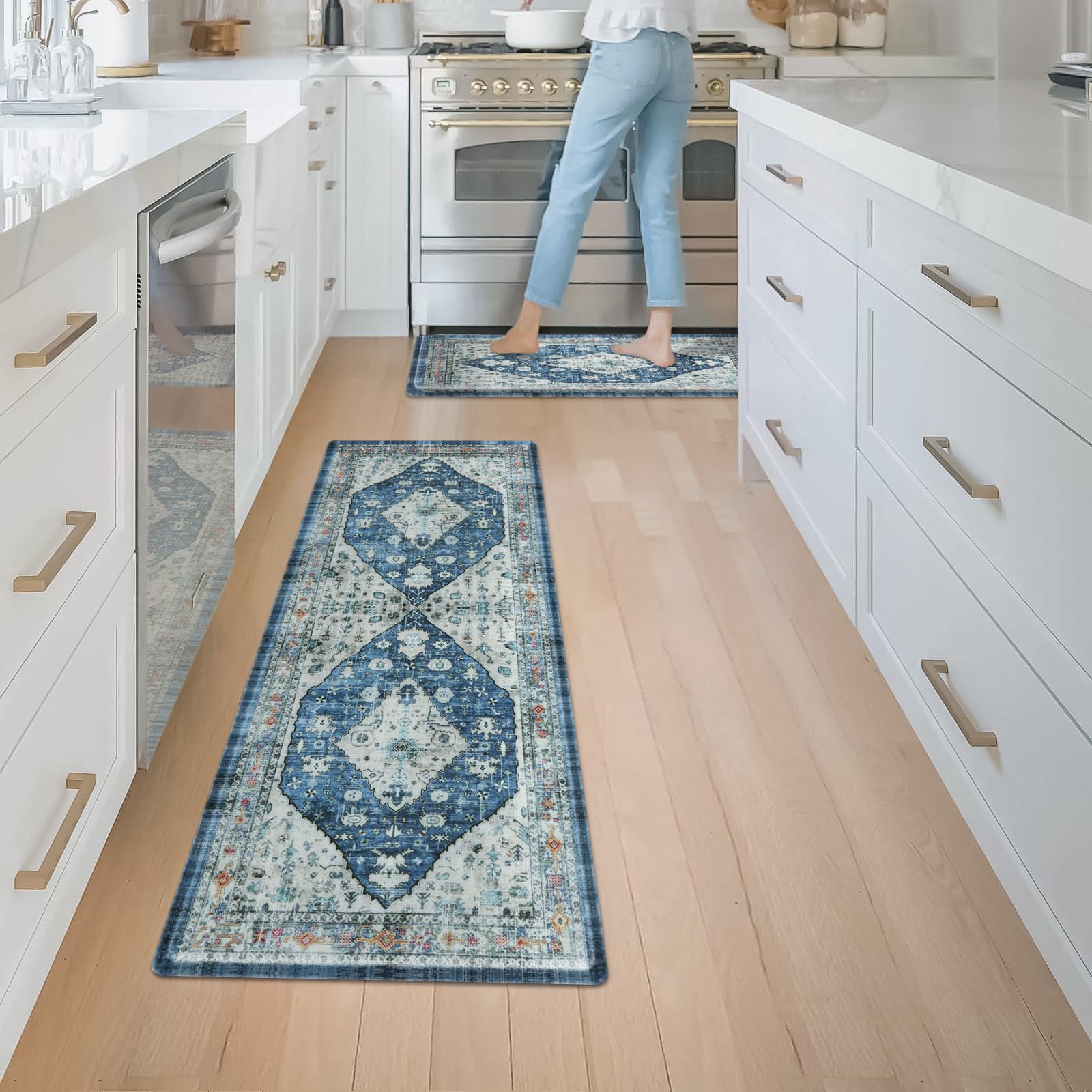 Collive alfombra cocina boho: perfecta para cocinas, lavaderos y espacios de trabajo.
